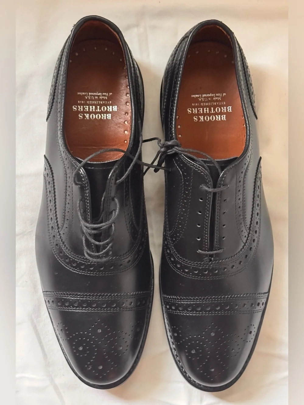 Brooks Brothers Medallion Cap-Toe Oxford dress shoes US9 black